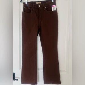 Madewell Kick Out Crop Jeans in Hot Cocoa Coated Edition